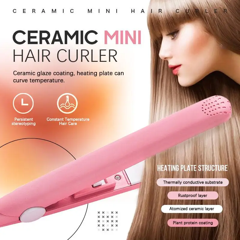 

Mini Electric Ceramic Hair Curler Multifunctional 2 in 1 Corrugate Curling Iron US Plug Bangs Hair Styling Straightener Tools