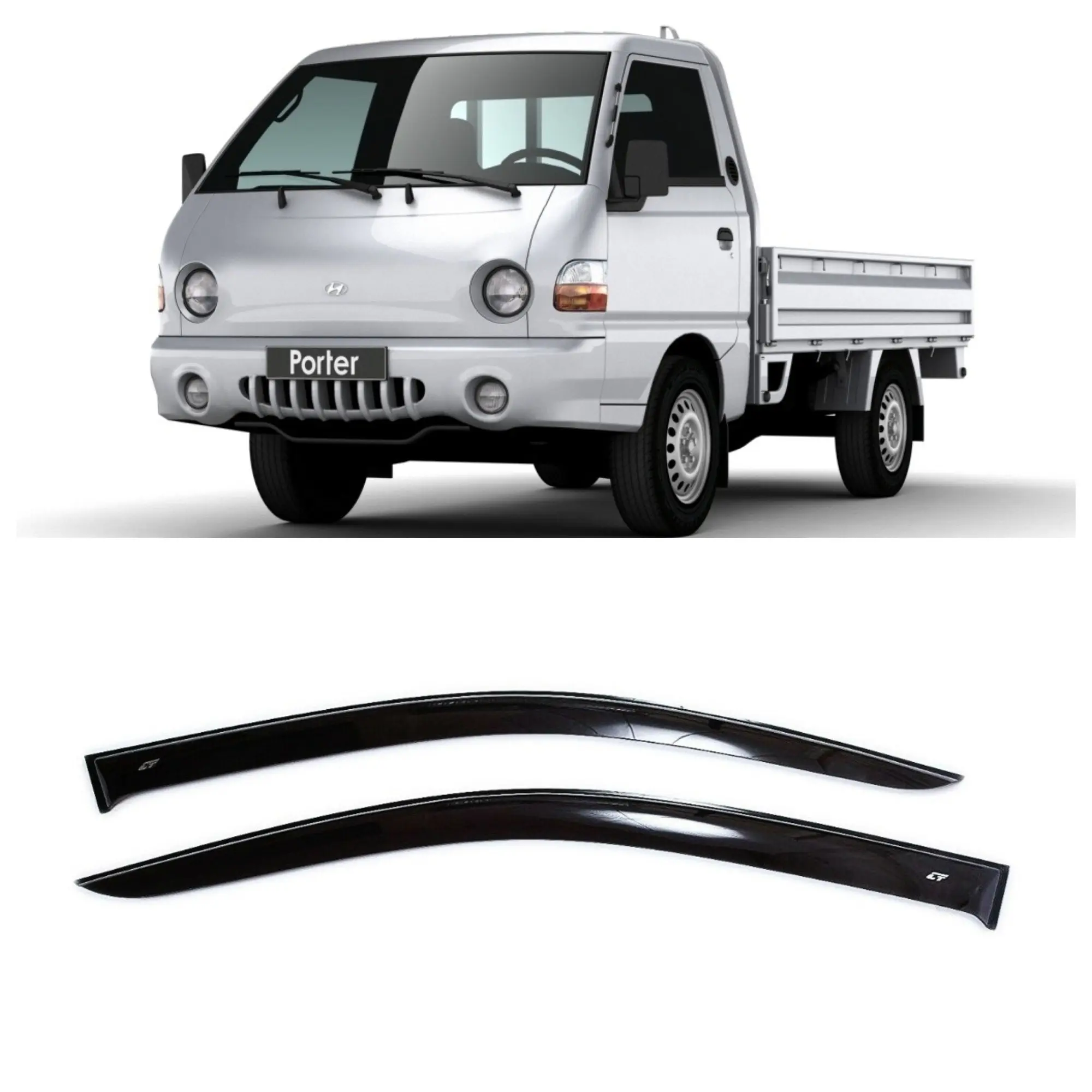 Дефлекторы окон Cobra Tuning H21196 на авто Hyundai Porter 1 I 1996-2010 2 шт./комп. ветровики от дождя