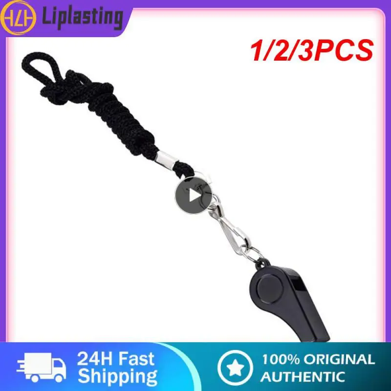 

1/2/3PCS Professional Whistle Black ABS Outdoor Sports Camping Hiking Referee Game Training Survival Whistle With Lanyard