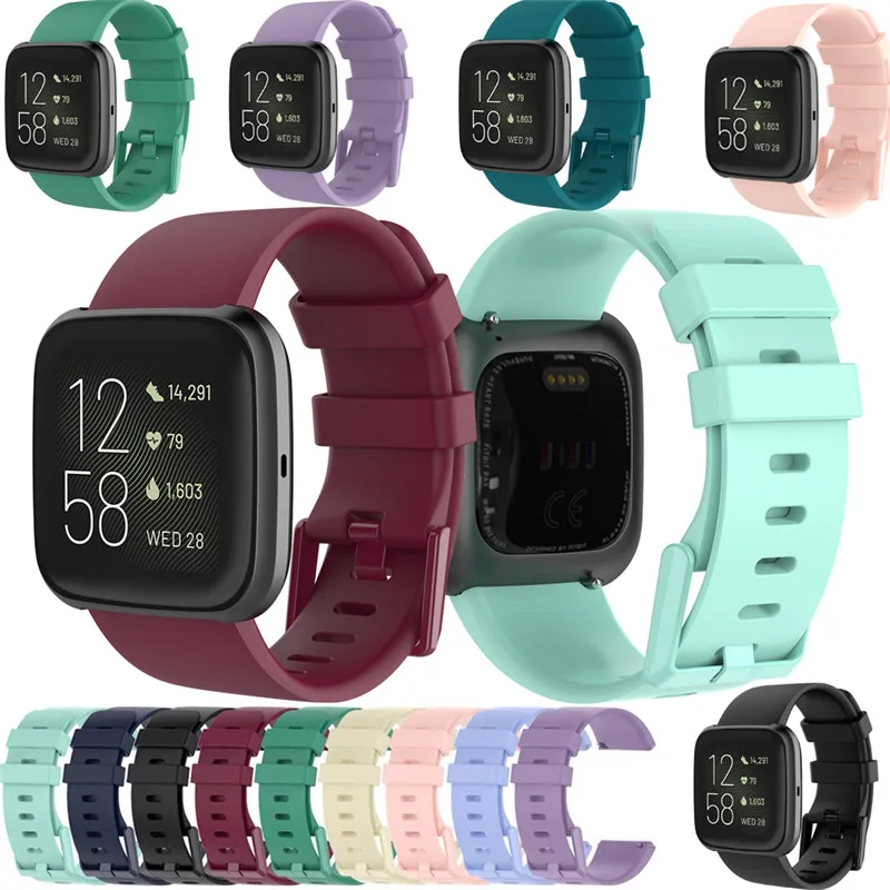 

Pure Color Band For Fitbit Versa 1 2 /Versa Lite Smart Watch Soft Silicone Waterproof Wrist Correa Replacement For Fitbit Blaze
