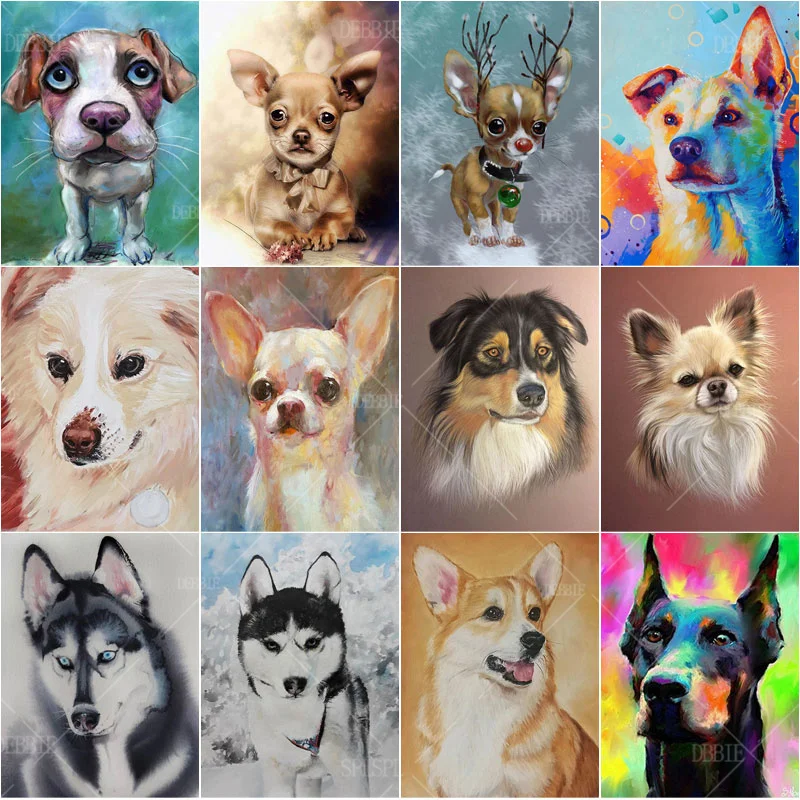

5D Diy Diamond Painting Embroidery Mosaic Cross Stitch of Rhinestone Home Decoration Animal Dog Wall Art Picture
