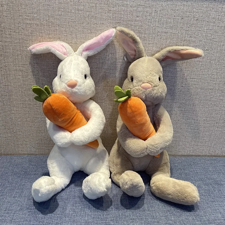 

20cm Cartoon Rabbit Hug Carrot Plush Doll Bunny Easter Party DIY Happy Easter Day Decor For Home 2023 Kids Easter Gift Favor