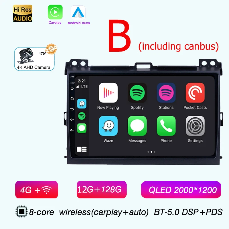 

Автомобильный радиоприемник Android 15 4G + WIFI Carplay Android Auto для Toyota Prado 120 2004-2009 Автомобильный радиоприемник Мультимедийный видеоплеер Навигация