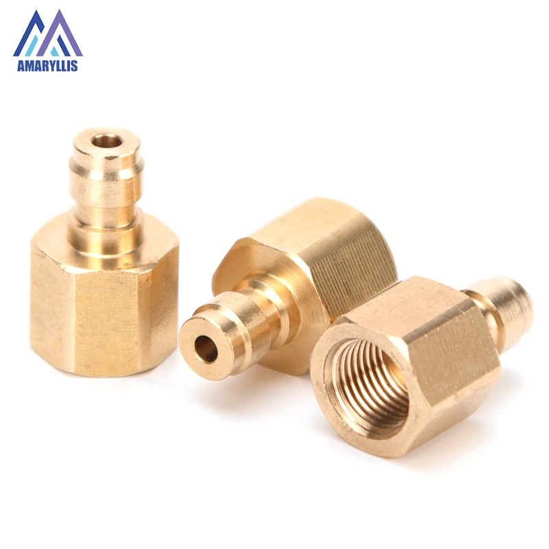 

PCP Paintball Copper Quick Coupler Connector Fittings Air Refilling 1/8BSPP 1/8NPT M10x1 Thread 8MM Male Plug Socket 3pcs/set