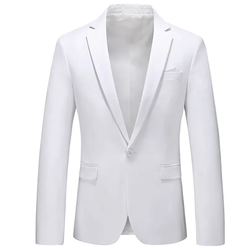 

2022 Business Blazers Spring Autumn Formal Men's Coat Male Fashion Solid Color Long Sleeve Lapel Slim Fits Dress Suit Jacket