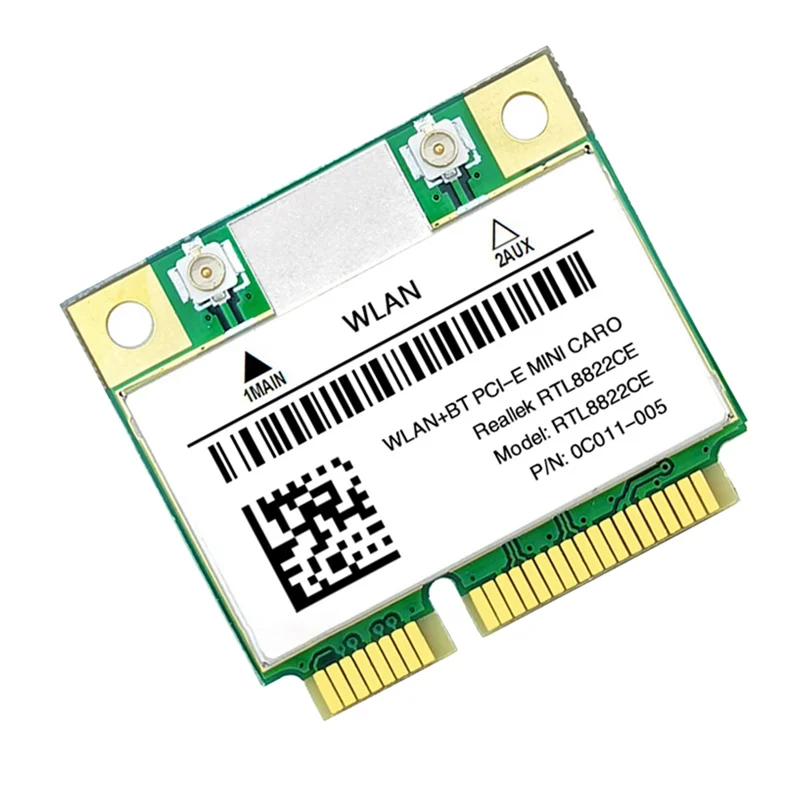 RTL8822CE Wi-Fi-карта + 2 антенны 1200 Мбит/с 4G 5 ГГц 802.11AC Сеть Mini PCIe BT 0 Поддержка ноутбука/ПК