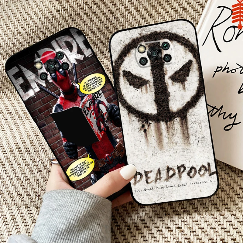 

Marvel Deadpool Phone Case For Xiaomi Poco X3 Pro NFC For POCO X3 GT Silicone Cover Soft Funda Carcasa Black Liquid Silicon