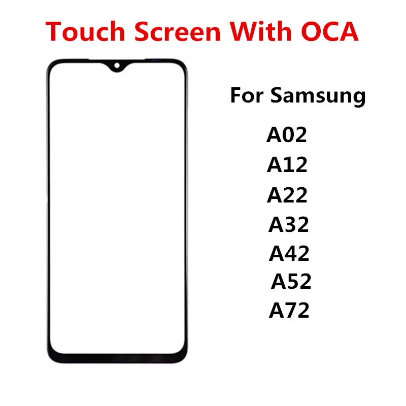 Сенсорный экран для Samsung Galaxy A02 A12 A22 A32 A42 A52 A72, передняя стеклянная панель, ЖК-дисплей, внешняя крышка, запасные части для ремонта + OCA