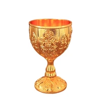 gold wine glases embossed vodka cup liquor goblet 3 38oz russia ancient alloy personalized tumbler party wedding decoration