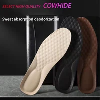 cowhide leather insole for feet men women arch support orthopedic insoles breathable shock absorbant sport men women shoes pad