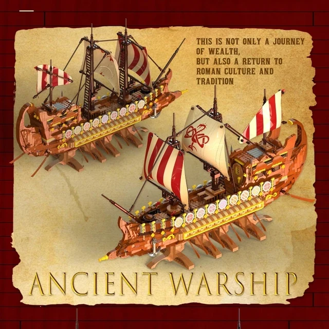 Новый 33303 2073 шт. MOC Idea Ретро Корабль Викинг Военный корабль Строительные блоки