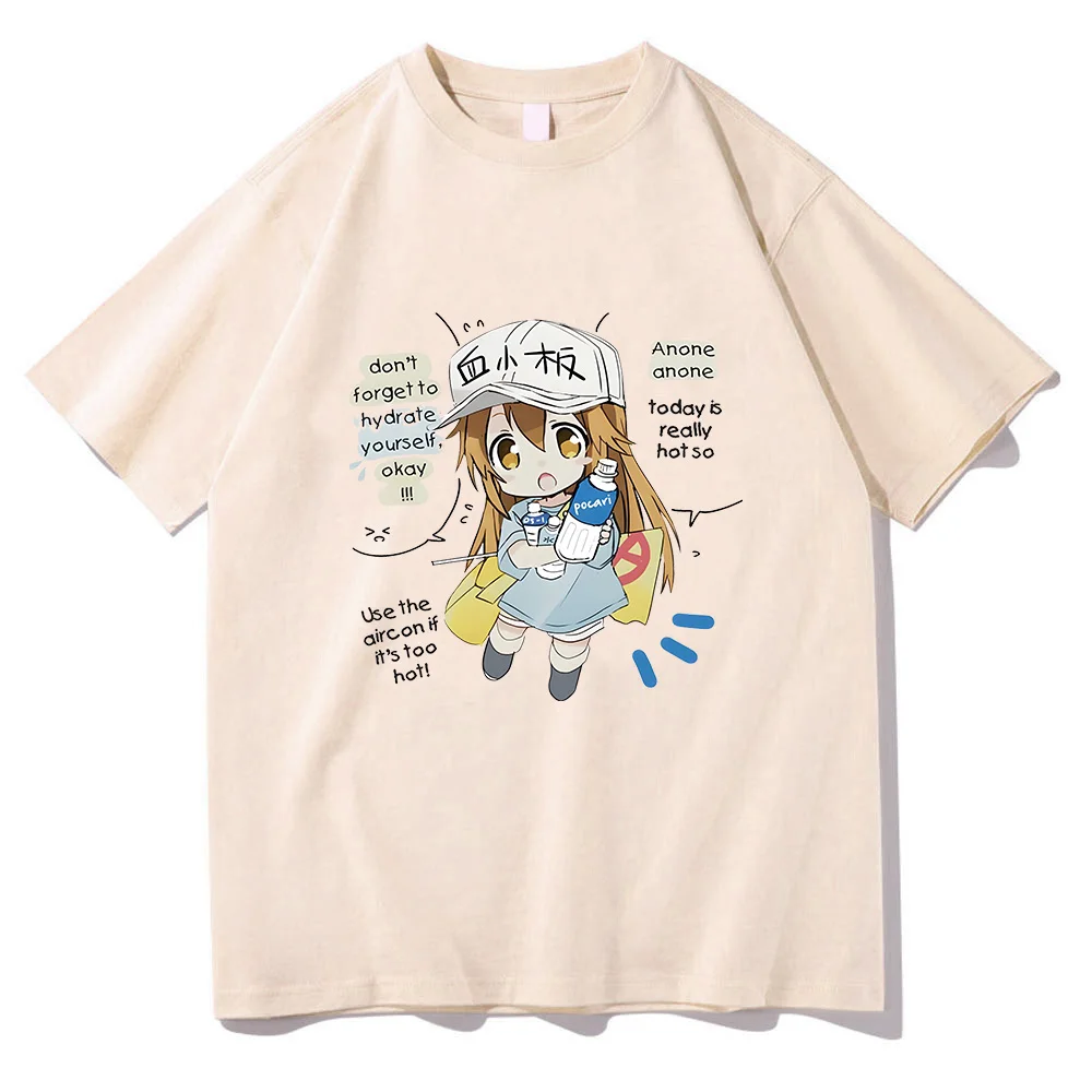 

Cells At Work Hataraku Saibou T-shirts WOMEN 100% Cotton Cartoon Tshirts Kawaii/Cute Tees Sense of Design Slight Strech Harajuku