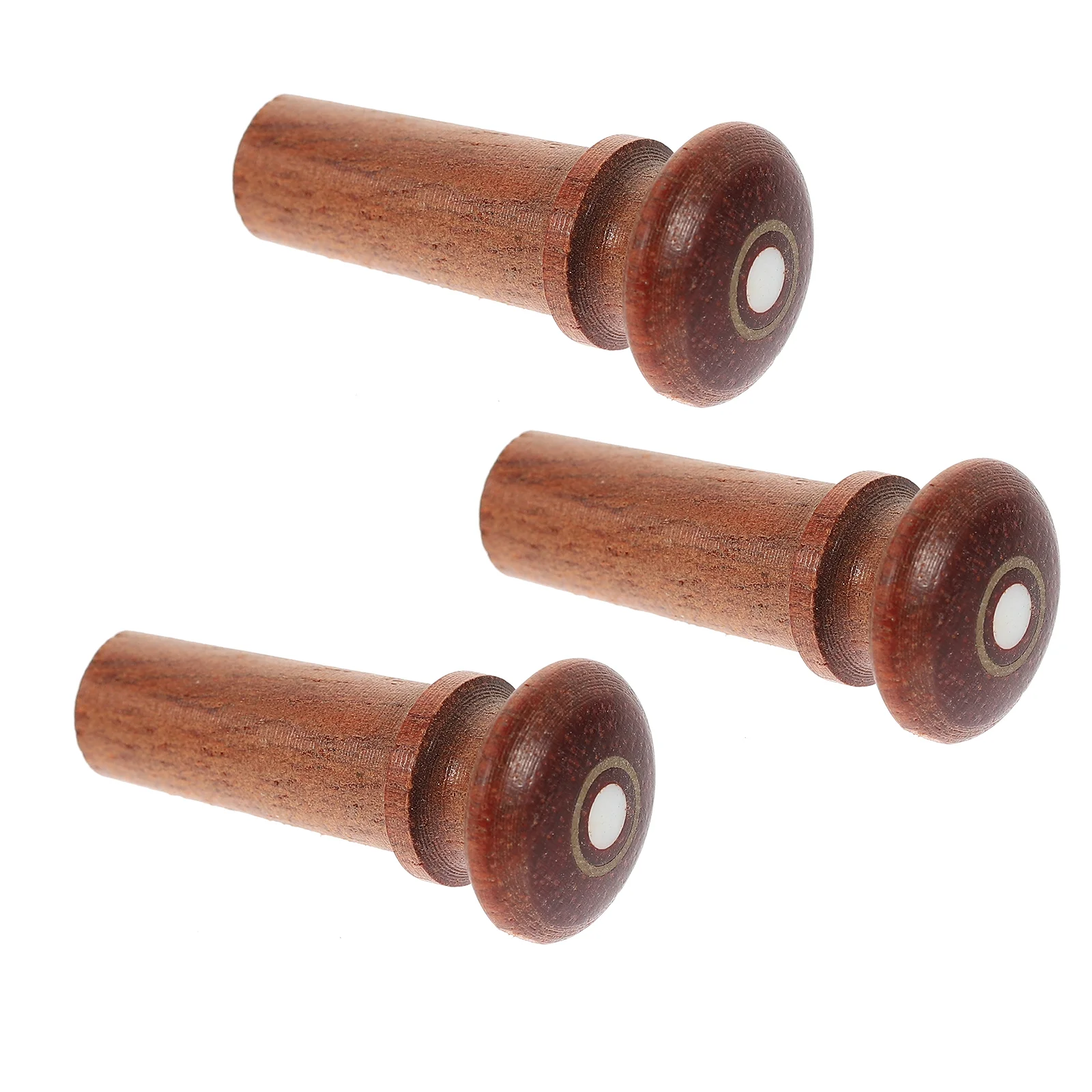 

3 Pcs Violin Tail Button Wood Endpin Plugs Screws Chin Rest Pegs Bridge Chinrest