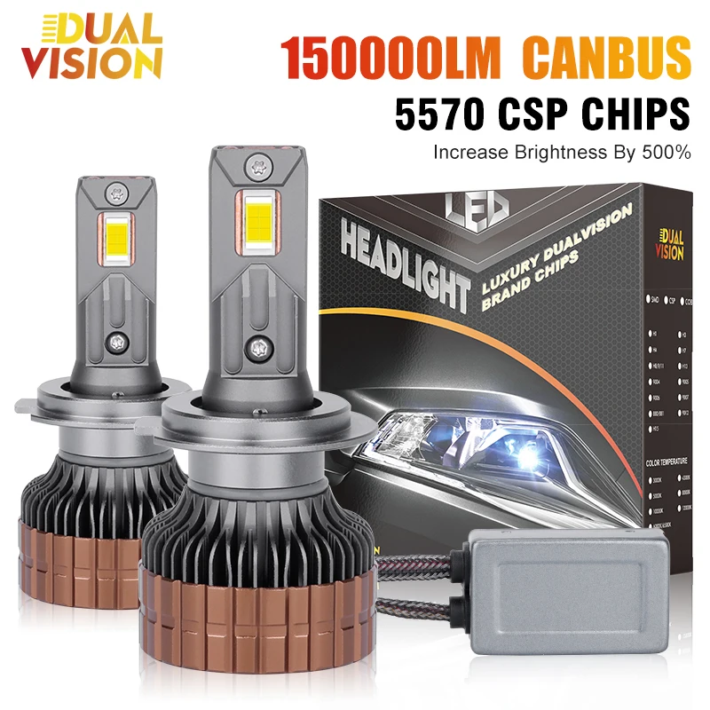 

Dualvision H4 LED Canbus 150000LM Car Headlights H7 H11 H8 HB3 9005 HB4 9006 H9 9012 HIR2 H16 5570 CSP For VW BMW Audi Mercedes
