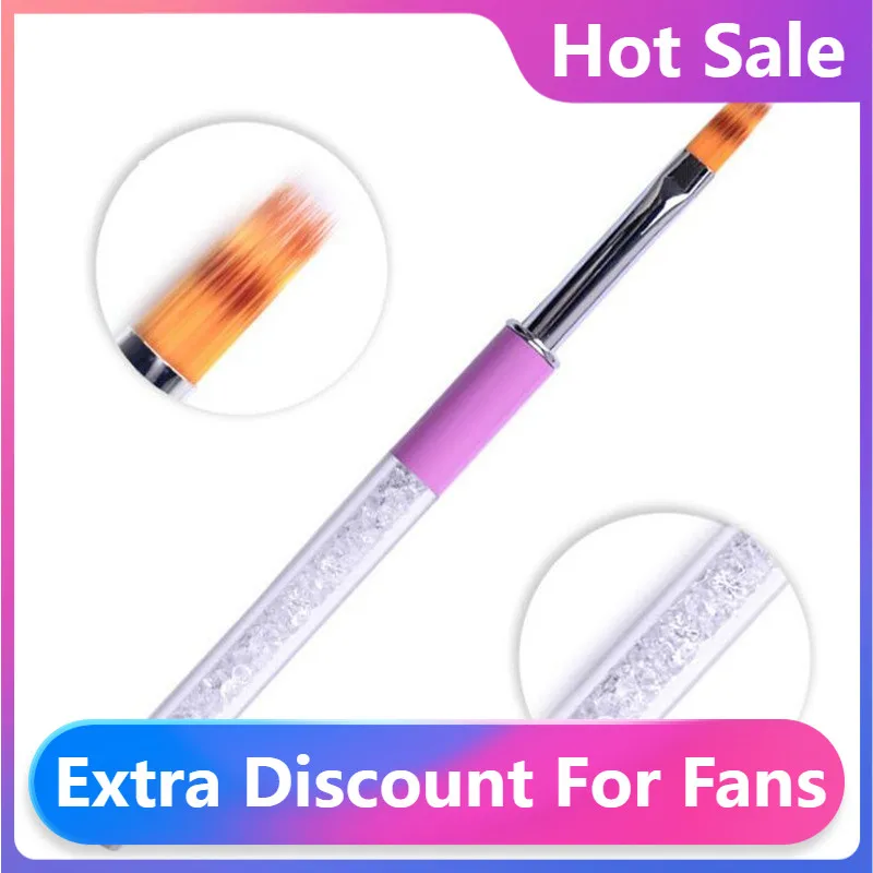 

Лидер продаж, кисть для ногтей с эффектом омбре, ручка для рисования, кисть для УФ-гель-лака, градиентный цвет, кристалл страз, акриловая ручк...