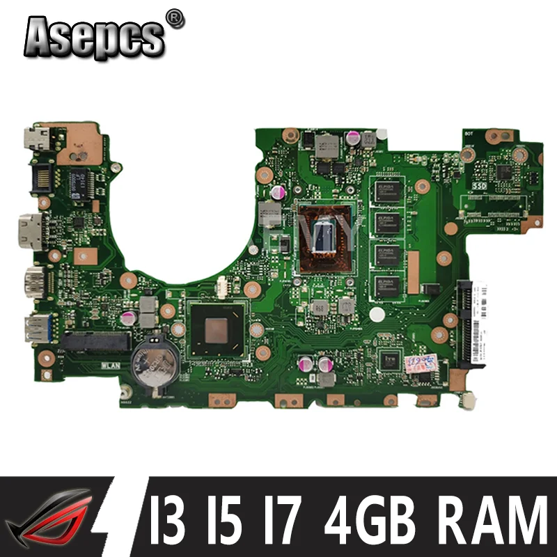 

X402CA X502CA Motherboard with I3 I5 I7 CPU 4GB RAM For Asus X502C X402C F402C Laptop motherboard X402CA X502CA Mainboard