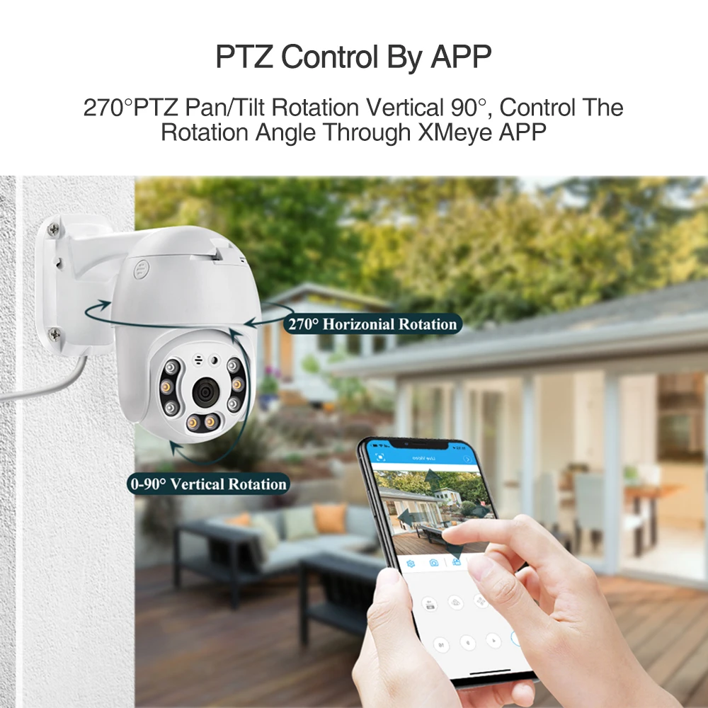 IP-камера Techage HD 5 Мп POE уличная умная камера PTZ с обнаружением людей двухсторонней