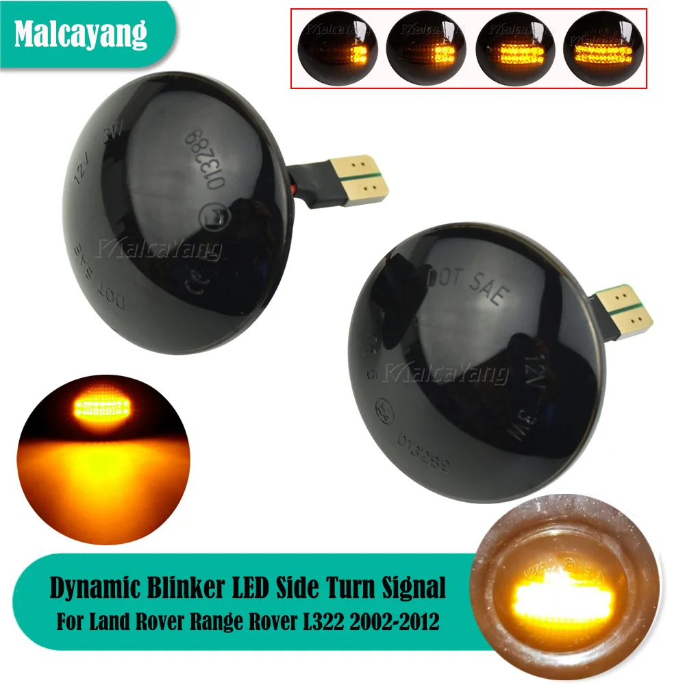 

Car Styling For Land Range Rover L322 2002-2012 2PCS Dynamic LED Turn Signal Light Blinker Indicator Side Flashing Lamp