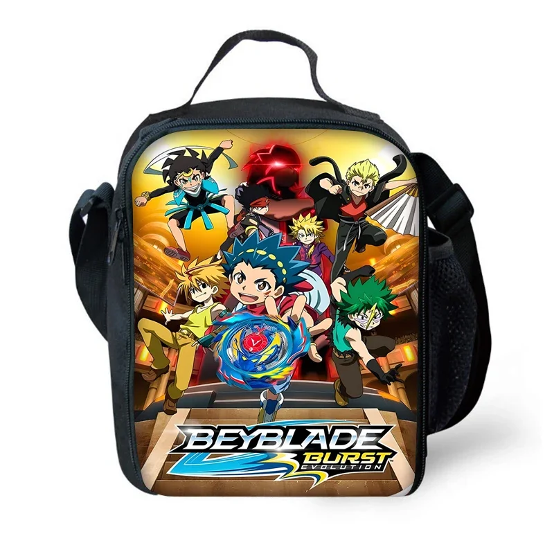 Фото Детская изолированная сумка большой емкости в стиле аниме Beyblade для мальчиков и девочек, студенческий многоразовый термохолодильник для пикника на открытом воздухе, ланч-бокс №5