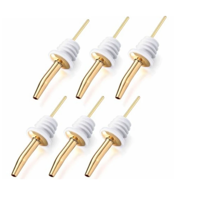 

Retail Gold Plated Free Flow Wine Bottle Pour Spout Stopper Speed Pourer Bar Wine Accessories