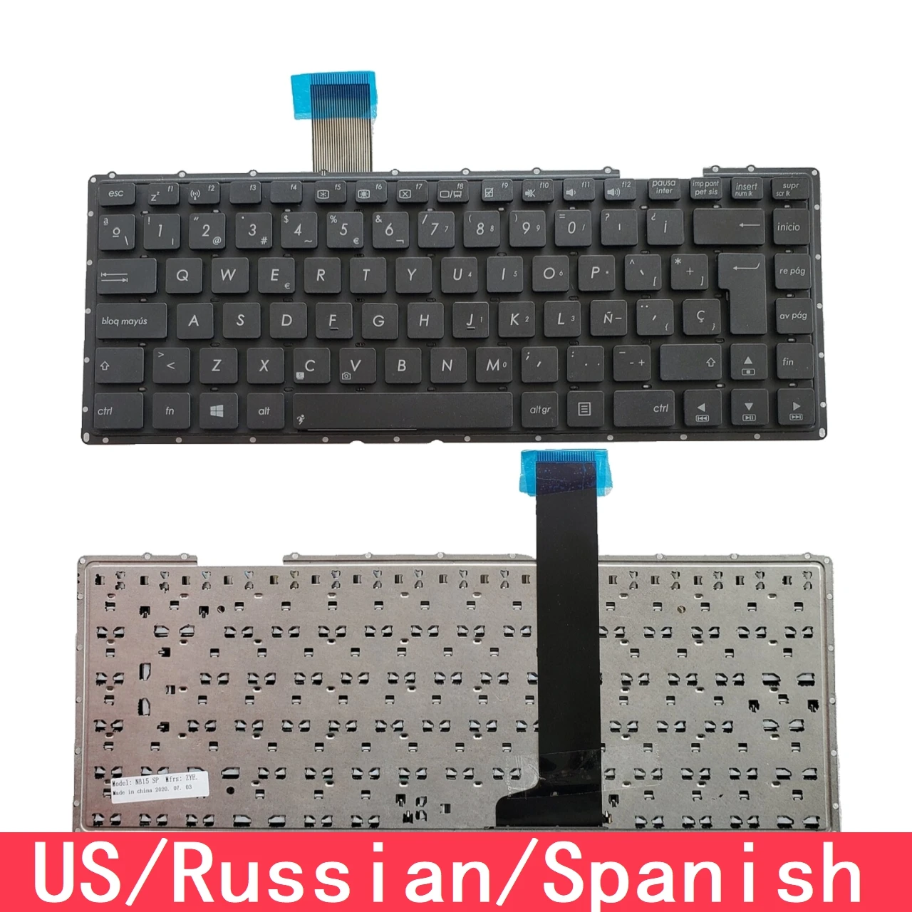 Для ASUS X450 Y481C X450V R405C X450VB K450V F451 Замена клавиатуры ноутбука США Русская Испанская