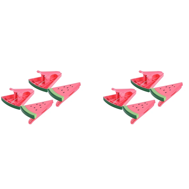 

8Pcs Beach Towel Clips For Sun Loungers, Watermelon Clips Large Plastic Windproof Clothes Hanging Peg Quilt Clamp Holder