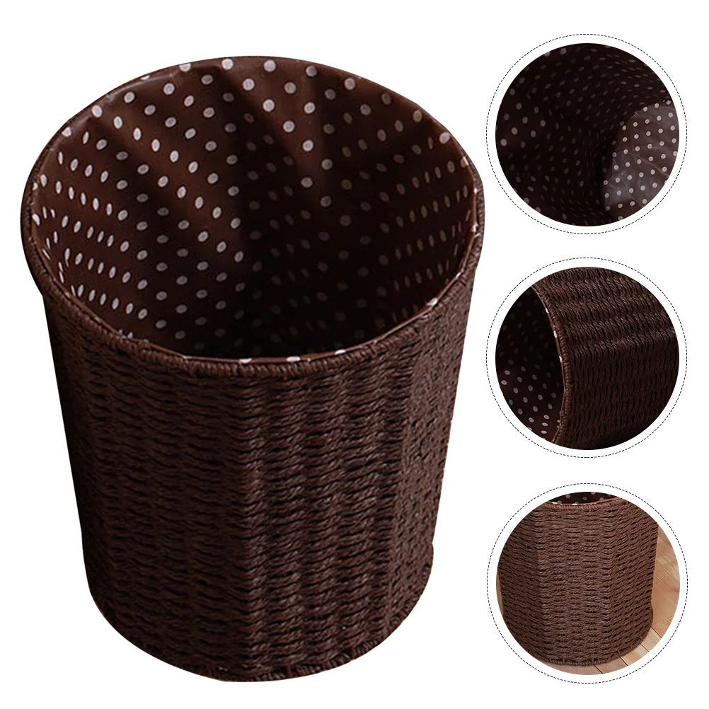 

Basket Trash Can Woven Rattan Storage Wicker Garbage Bin Flower Waste Binsmat Laundry Planter Eggs Baskets Easter Hamper Table