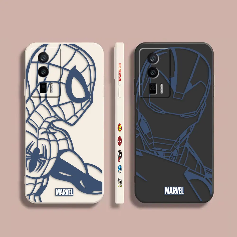 

Case For Redmi K60E K60 K40S K40 K30 K20 12C 9A 8A 10X 10A 10 Pro 4G 5G Gaming Shockproof Liquid Case Marvel's Iron Spider-Man