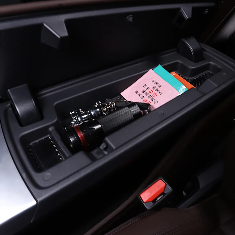 

For BMW X1 IX1 U10 U11 2023-2024 Soft Carbon Fiber Car Armrest Box Storage Slot Mat Trim Sticker Car Accessories