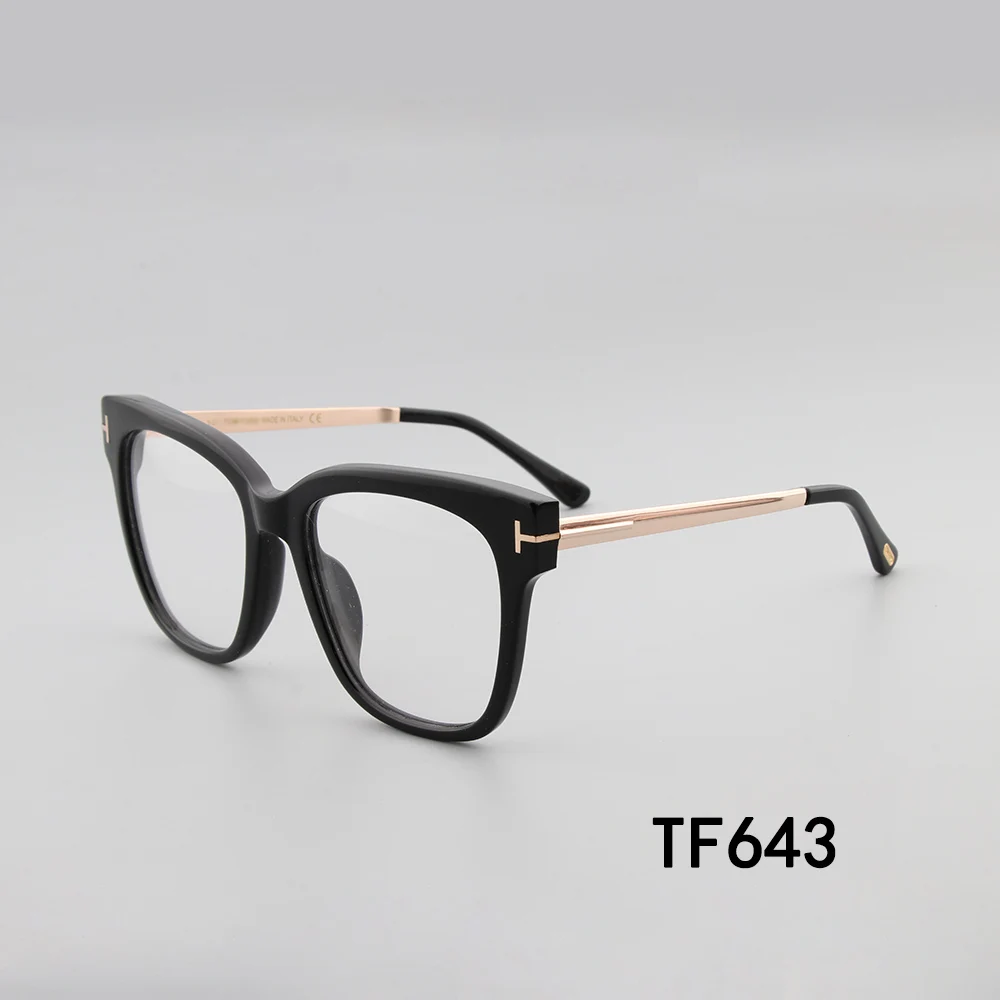 

2023 Brand Square Acetate Myopia Eyewear Prescription Optical Men Women Glasses Frame New Clear Lense Eyeglass Frames TF643