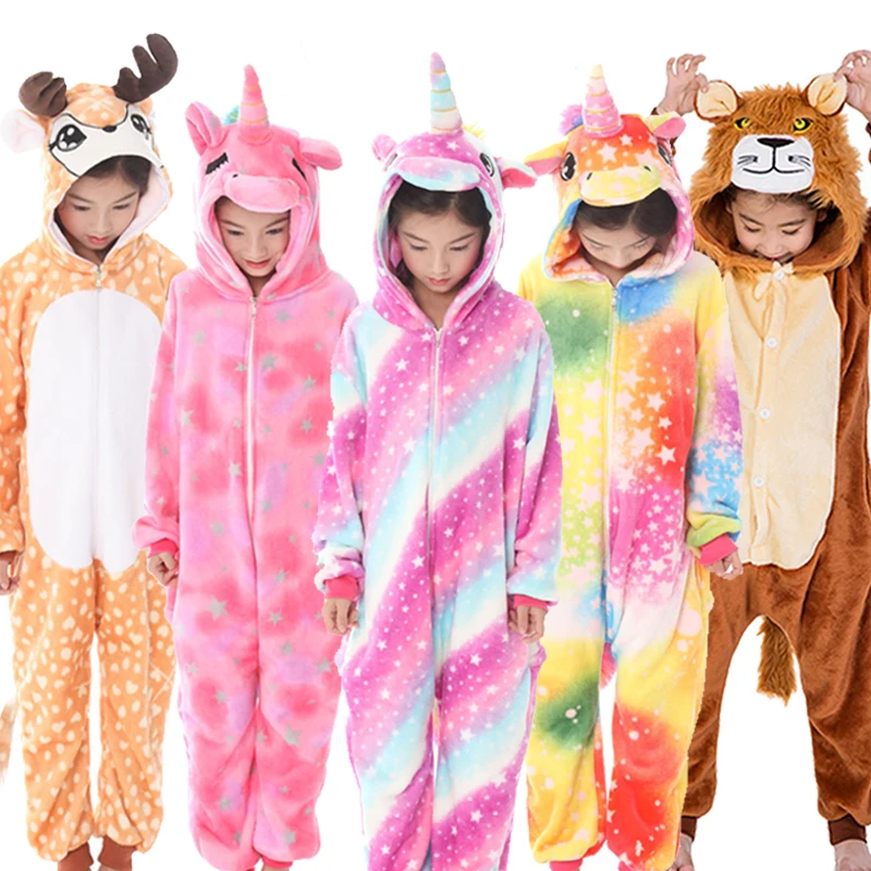 

Kids Unicorn Onesie Kigurumi Pajamas Boys Girls Animal Panda Jumpsuit Baby Pyjama Children Sleepwear Winter Sleepers Blanket