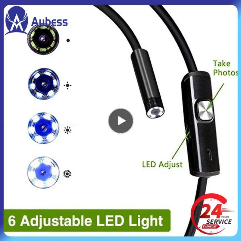 

1~10PCS Adjustable Endoscope Camera 7mm Usb Android Borescope Cameras Flexible Inspection Endoscope Mini Camera 6 Leds