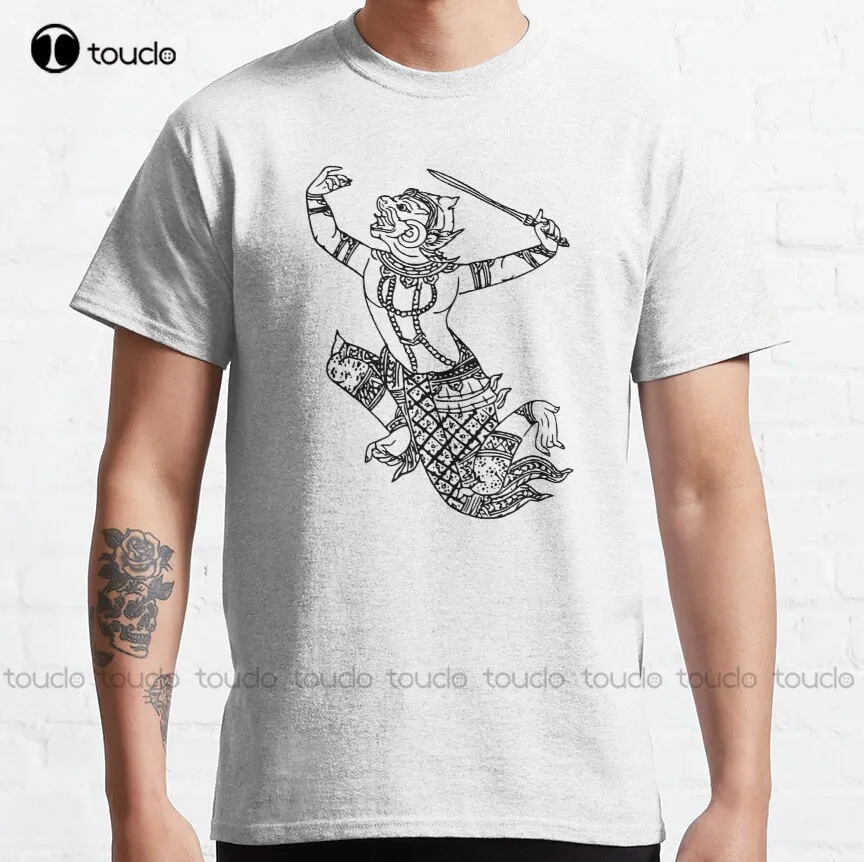 

Drawing Of Hindu Religious Character: Hanuman Classic T-Shirt Anime Tshirt Custom Aldult Teen Unisex Digital Printing Tee Shirt