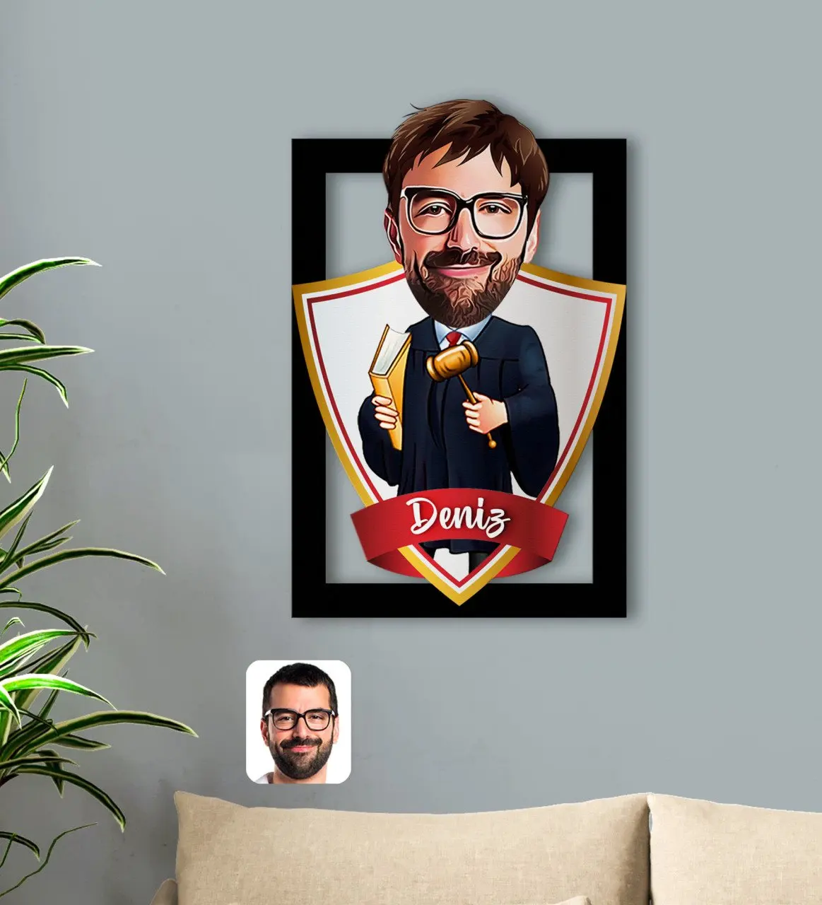 

Personalized Is Male Dominated Caricature OF 3D Wood Tablo-1