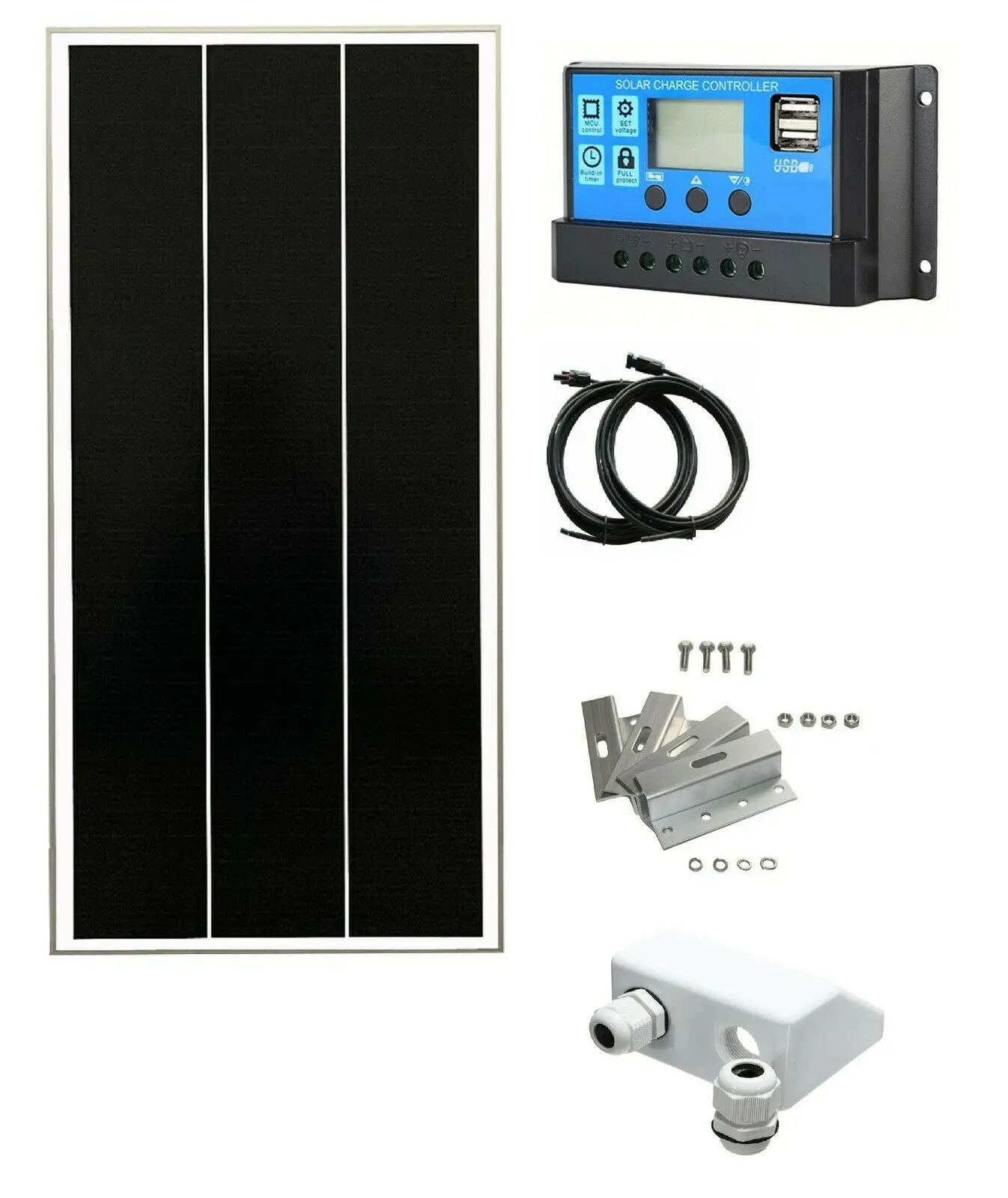 

100W 150W 200W solar panel kit 20A Battery Charge Controller Caravan motorhome