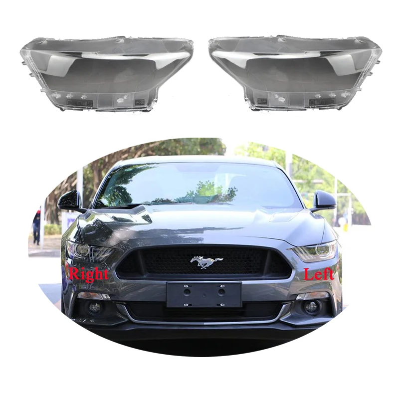 

For Ford Mustang 2015 2016 2017 Headlamp Shell Transparent Lampshade Headlight Cover Plexiglass Lamp Shell Lights Mask Lens