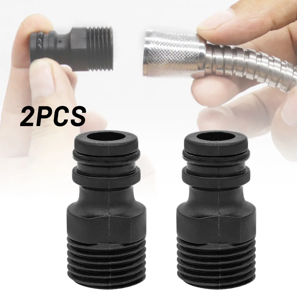 

2pcs 1/2" Threaded Tap Adaptor BSP Garden Water Hose Quick Pipe Connector Fitting Garden Irrigation System Parts Adapters