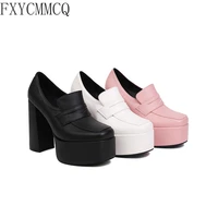 fxycmmcq european and american spring new baotou solid color sweet ladies high heeled slip on shoes 1024
