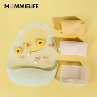 mommielife silicone baby bib waterproof saliva dripping silicone burp scarf food grade silicone baby adjustable bibs