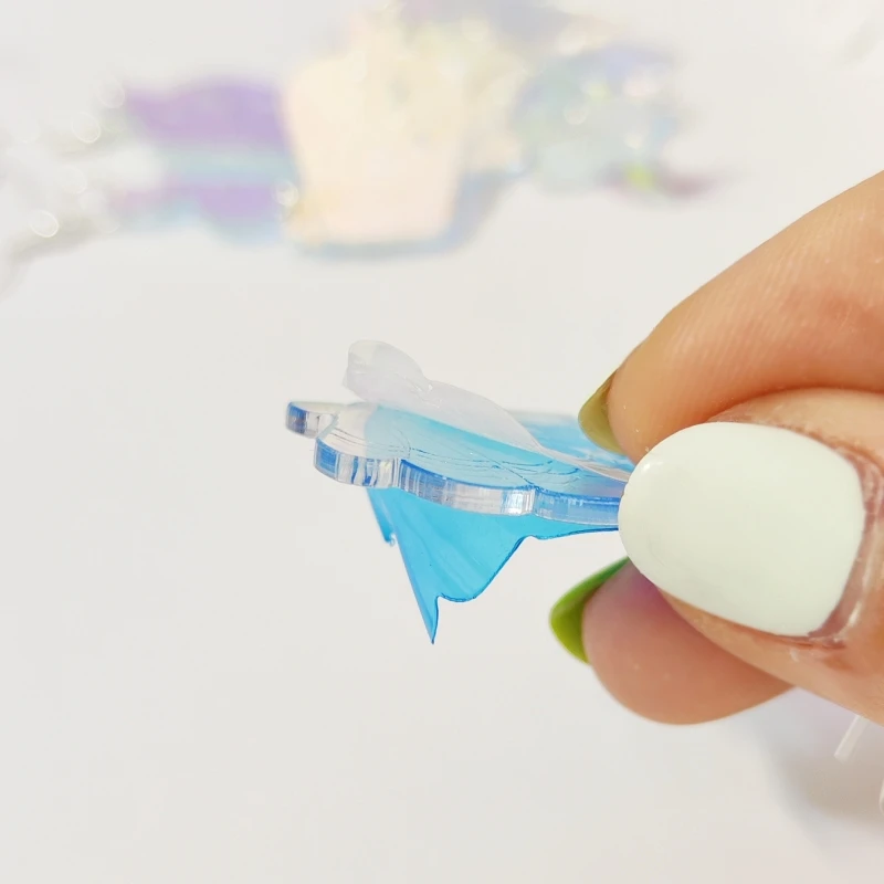 KUGUYS радужные милые женские висячие серьги голографические раковины ваза змея