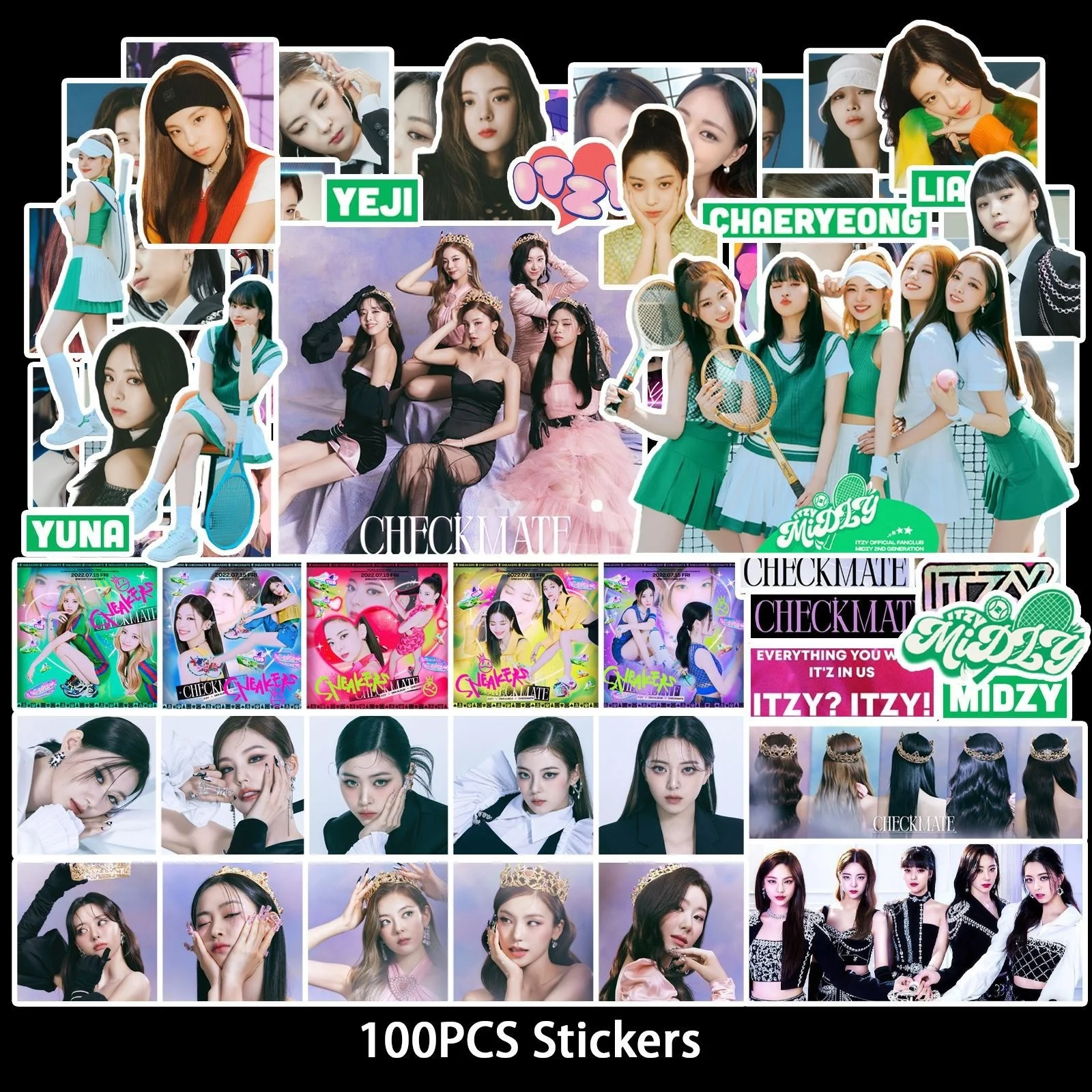 

94pcs/set Kpop ITZY CHECKMATE Character Stickers HD High Quality K-pop ITZY Photo album Sticker