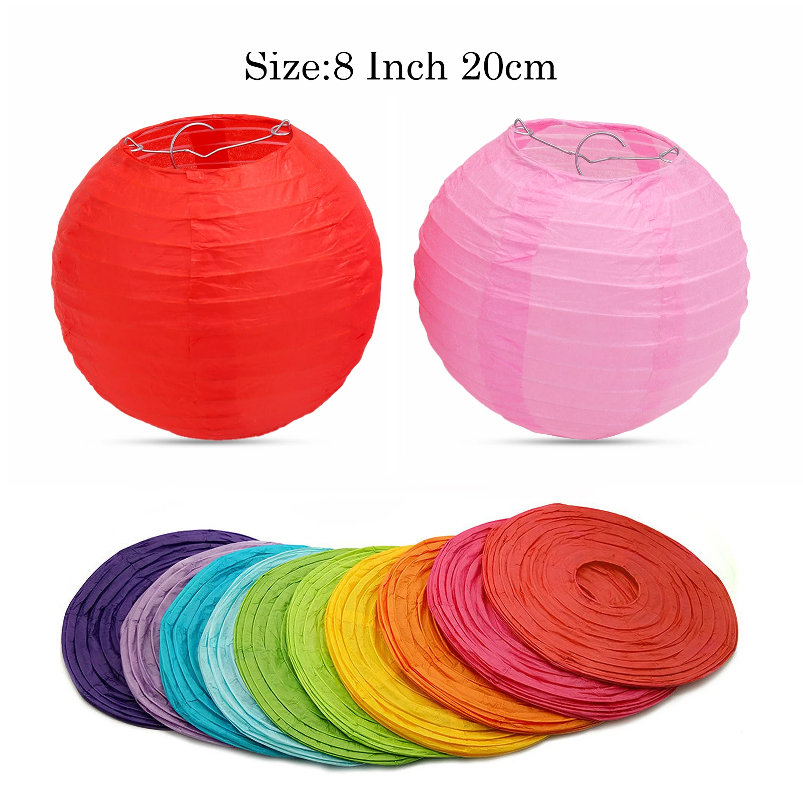 

1pc 4''-16''Inch 20 Multicolor Chinese Round Paper Lanterns Ball For Wedding Party Hanging Lanterns Birthday Decor Baby Shower