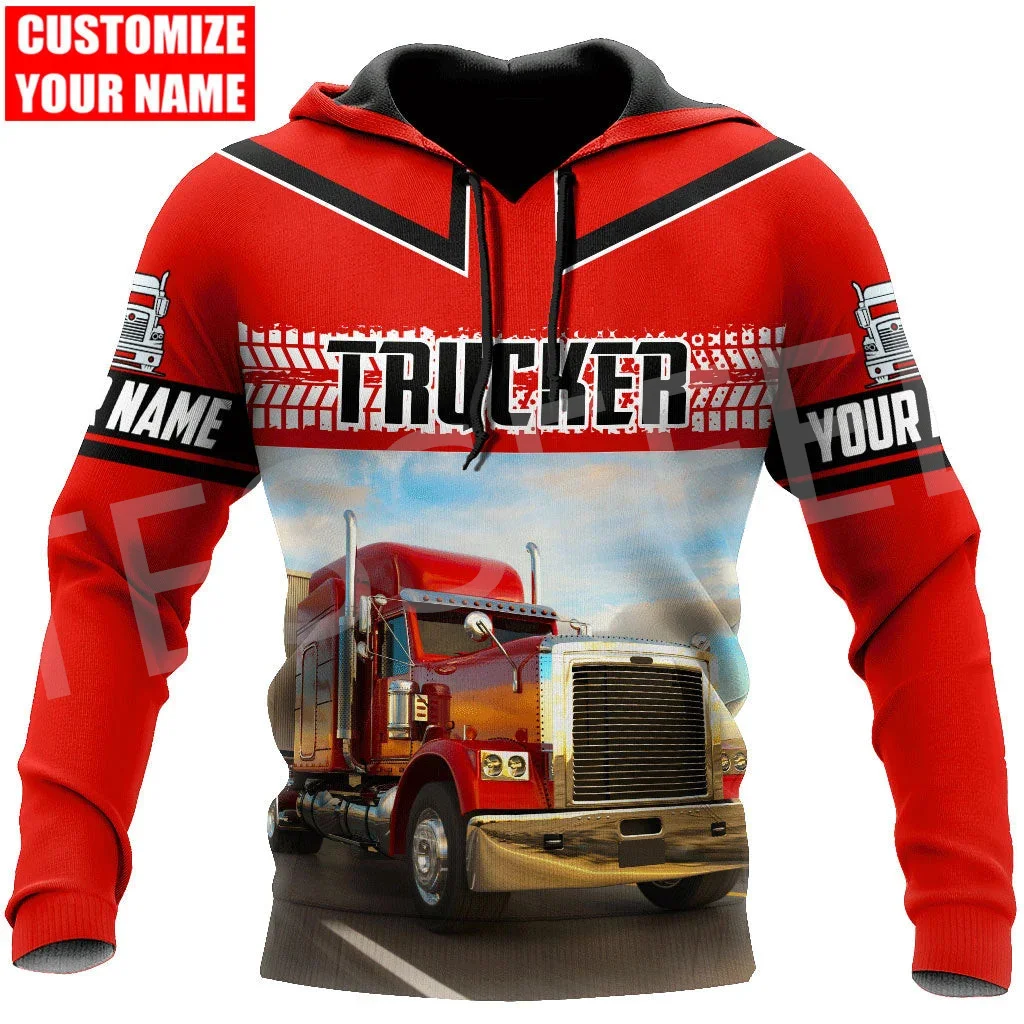 

Newest Custom Name Truck Operator Cosplay Trucker Driver Worker Tattoo Pullover 3DPrint Harajuku Casual Funny Jacket Hoodies X15