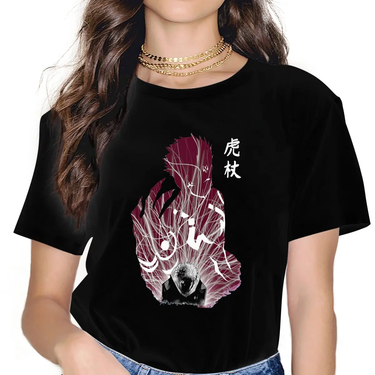 

Jujutsu Kaisen Itadori Yuji Rage T Shirt Vintage Gothic Women's Tees O-Neck