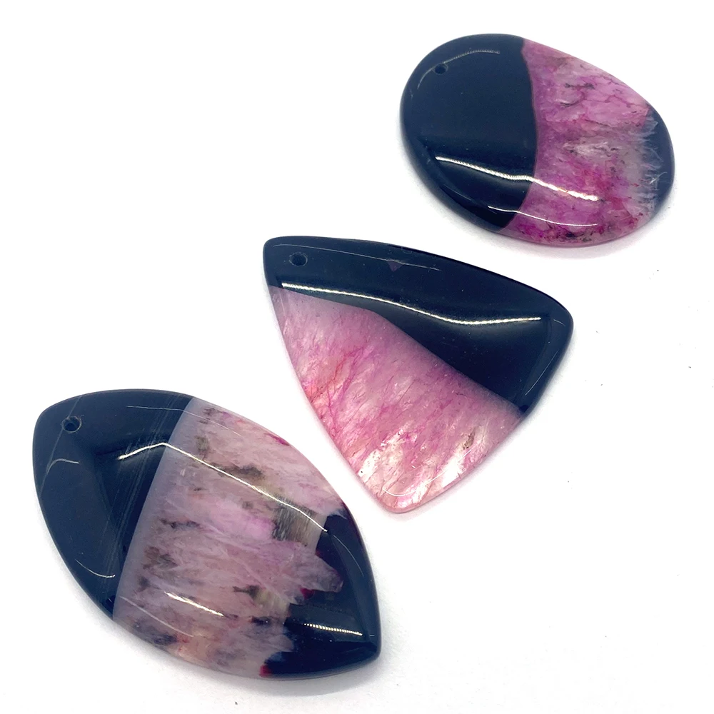 5 шт./лот Подвеска из фиолетового черного оникса для мужчин и женщин