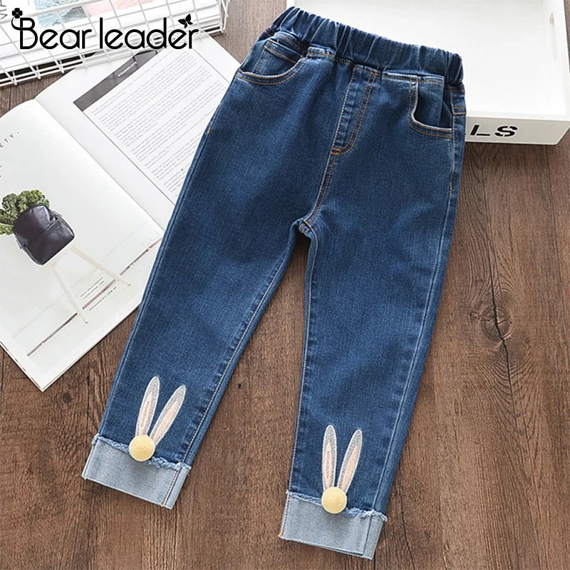 

Bear Leader Girls Jeans 2020 Spring Cartoon Rabbit Ball Trousers Children's Pencil Leggings Light Blue Pantalon Fillette 3-7Y