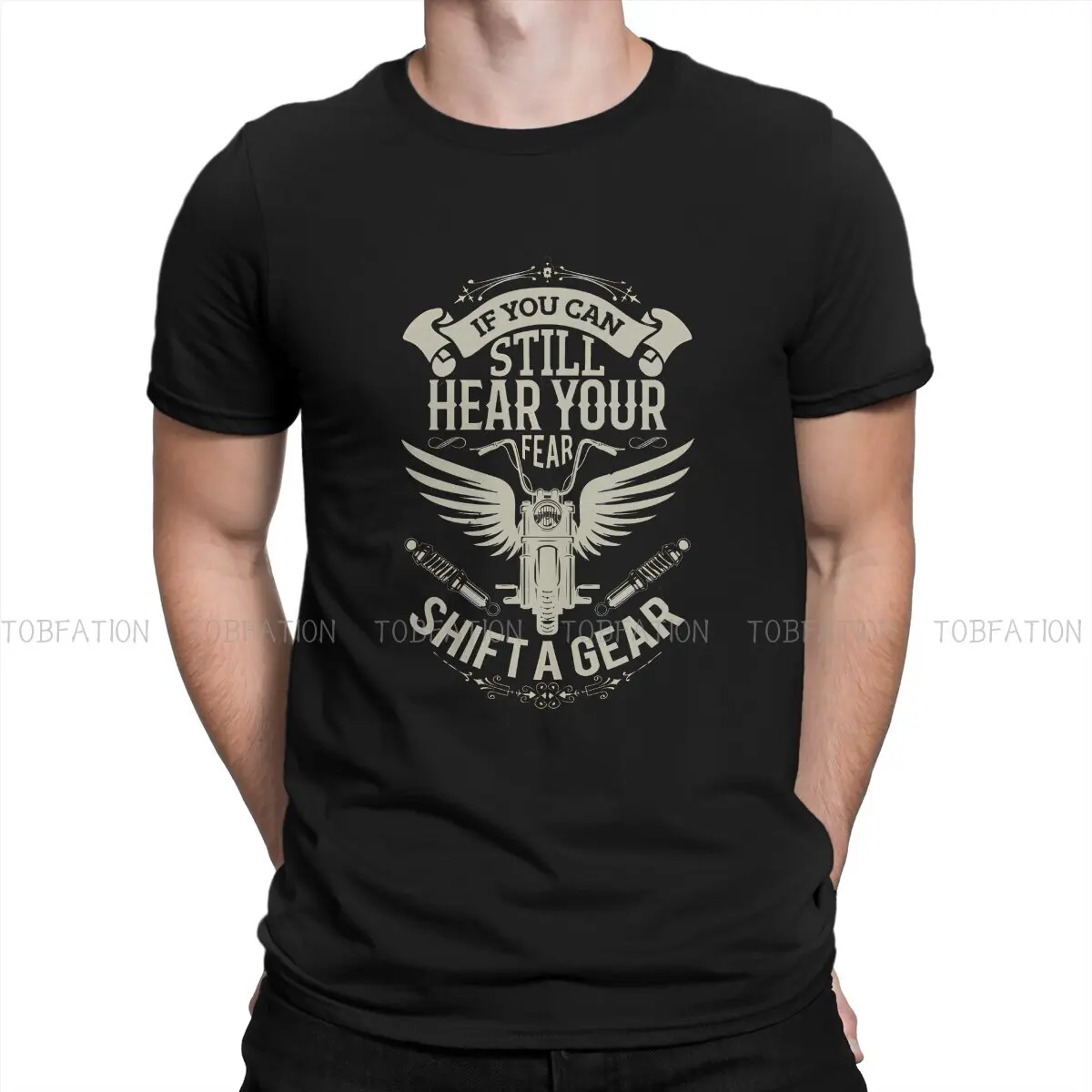 

Hip Hop Round Collar TShirt Motorcycle Pure Cotton Classic T Shirt Men Tops New Design Fluffy