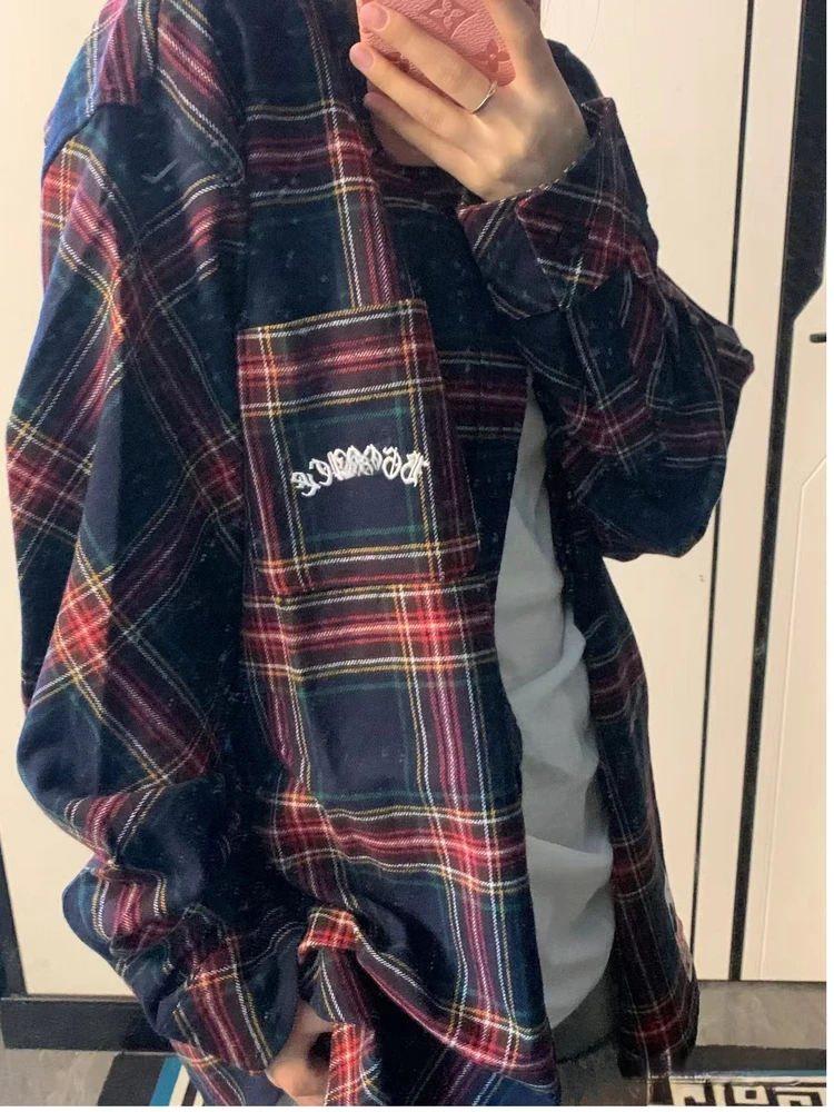 KF Zhenvis Женская одежда Клетчатые рубашки 2023 Весна Новая британская модная рубашка