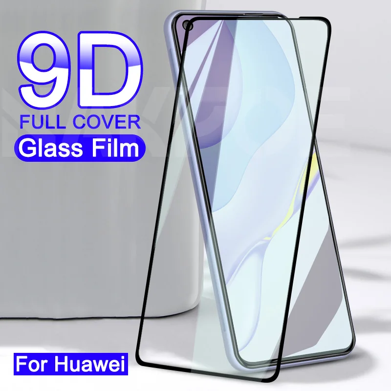 

9D Full Cover Tempered Glass For Huawei Nova 8 7 6 SE 7i 5 5i 5T 4 4E 3 3i 3E Glass Screen Protector P30 P40 Lite E Glass Film
