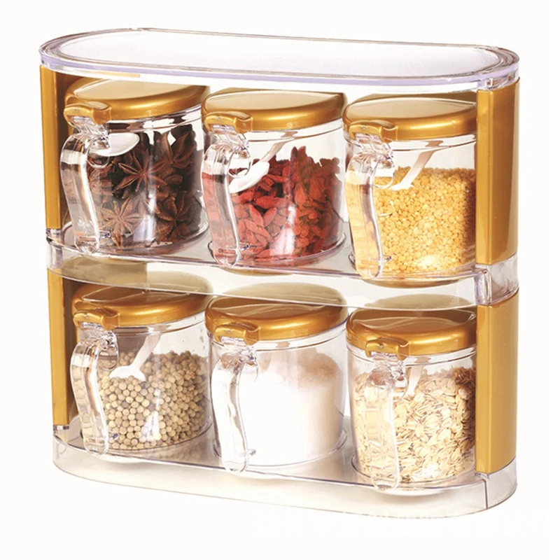 

Kitchen Supplies Seasoning Jar Spice Box Salt Bottle Cans Condiment Storage Container Seasonings Seasoning Storage Rack